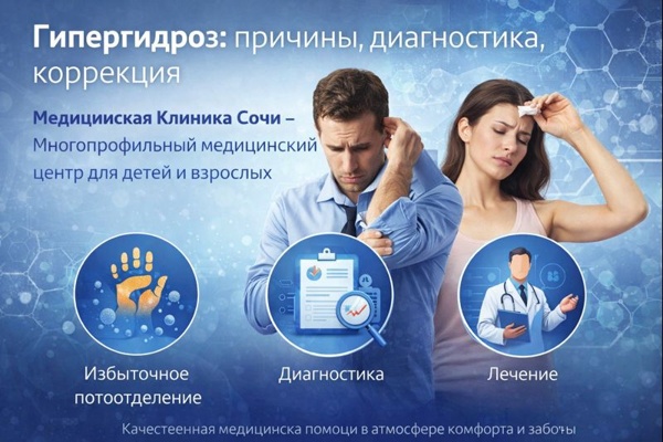 Гипергидроз: причины, формы, диагностика и современные подходы к коррекции