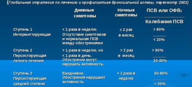 Бронхиальная астма атопическая форма легкое персистирующее течение